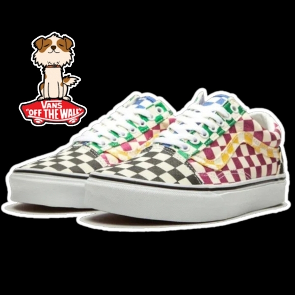 Vans Shoes - Vans Old Skool Women 7 Glitter Checkered Multicolored VNOA4U3B1HP